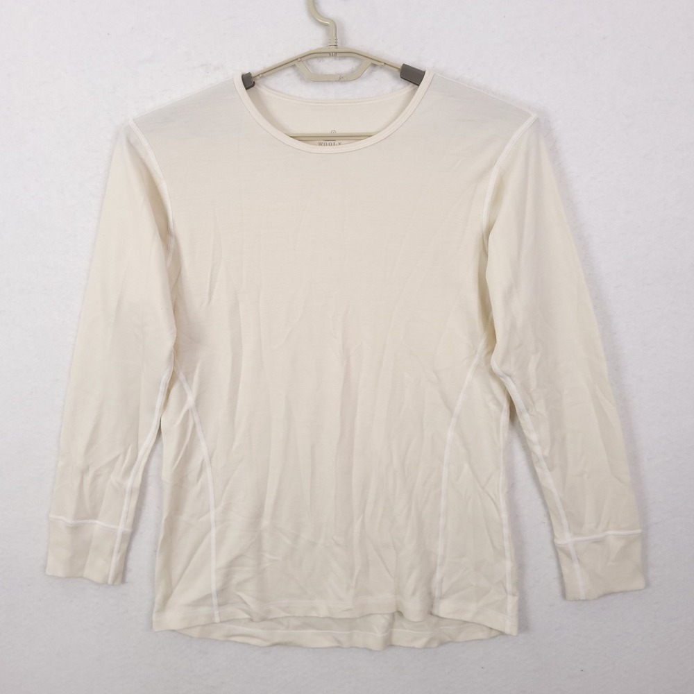Woolx Hannah 100% Merino Wool Top 1X Buttercream Long Sleeve Baselayer Luxury